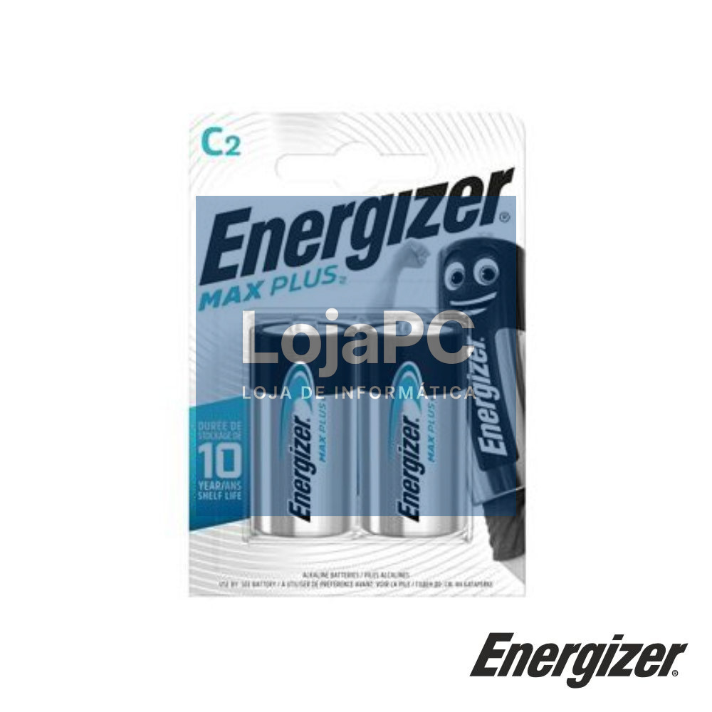 Pilha Alcalina LR14/C 1.5V 2x Blister MAX PLUS ENERGIZER