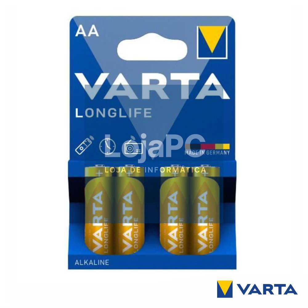 Pilha Alcalina LR6/AA 1.5V 4x Longlife VARTA