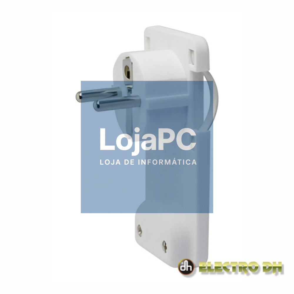 Ficha Schuko Macho C/ Terra Anel Extração 220V Branco Edh
