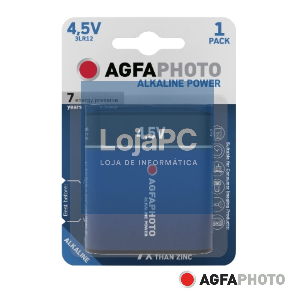 Pilha Alcalina 3LR12/4.5V 4.5V 1x Blister POWER AGFAPHOTO