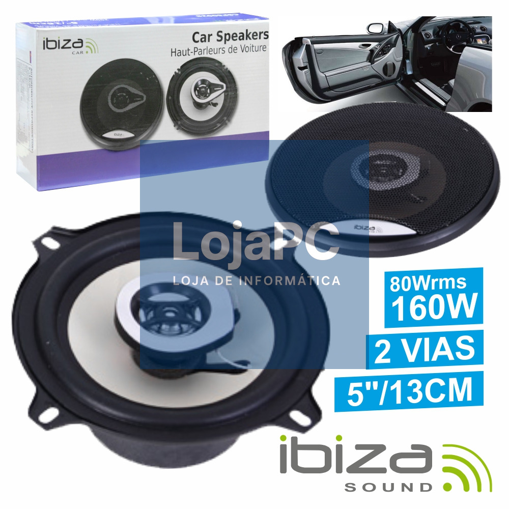 CONJUNTO 2 COLUNAS AUTO 2 VIAS 160W 5" IBIZA