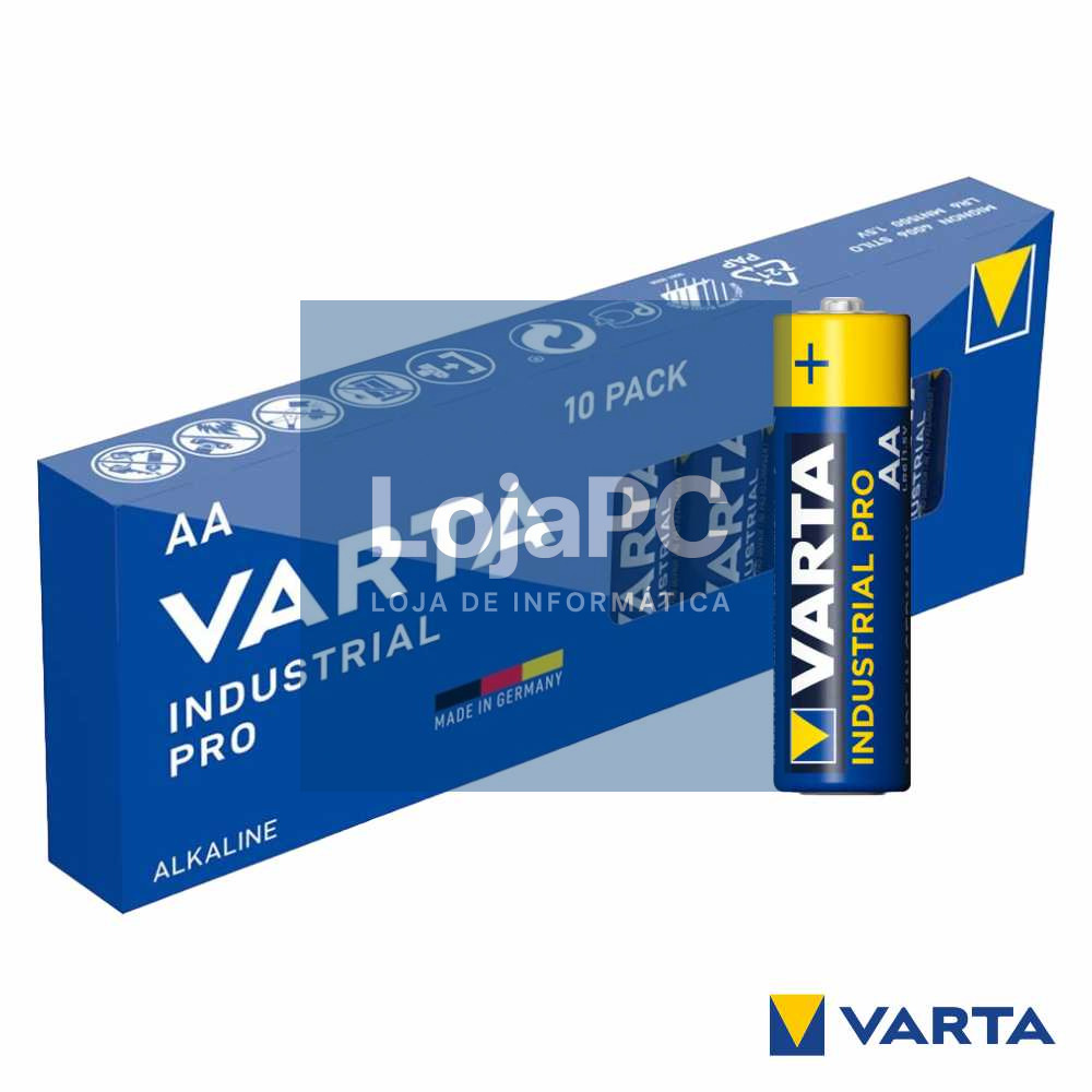 Pilha Alcalina LR6/AA 1.5V 10x Industrial VARTA