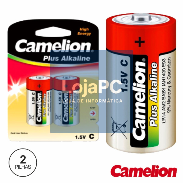 PILHA ALCALINA LR14/C 1.5V 2X BLISTER CAMELION