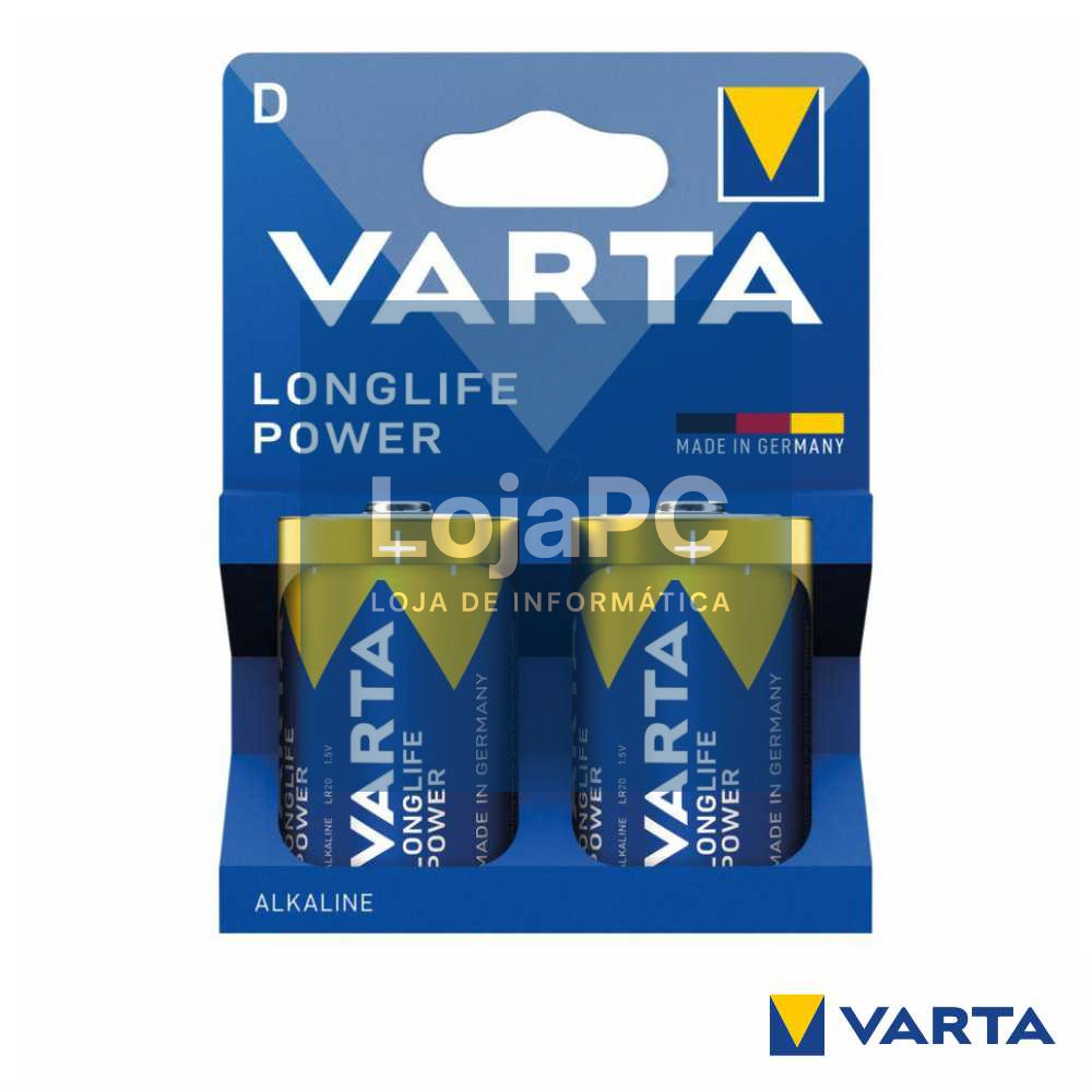 Pilha Alcalina LR20/D 1.5v 2x Longlife Power VARTA