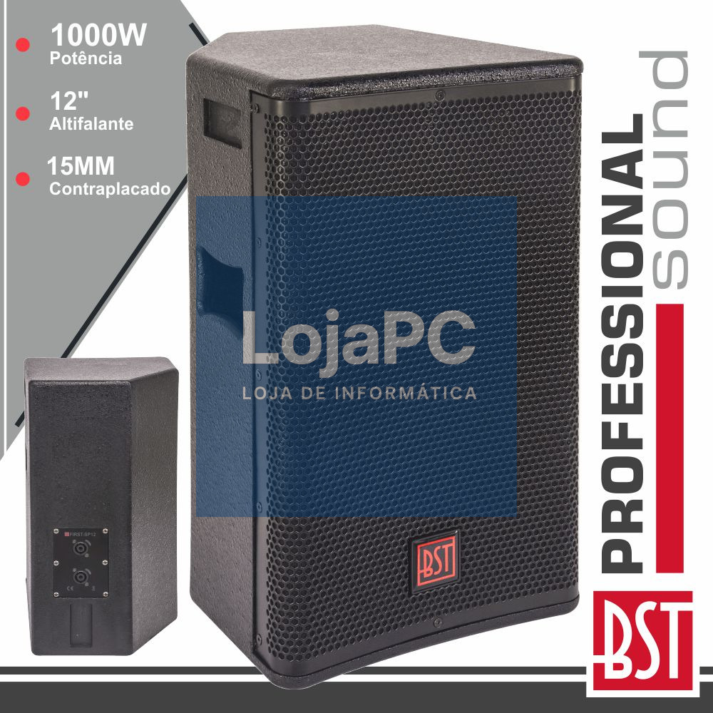 COLUNA PASSIVA PRO 12" 1000W 15MM MDF BST