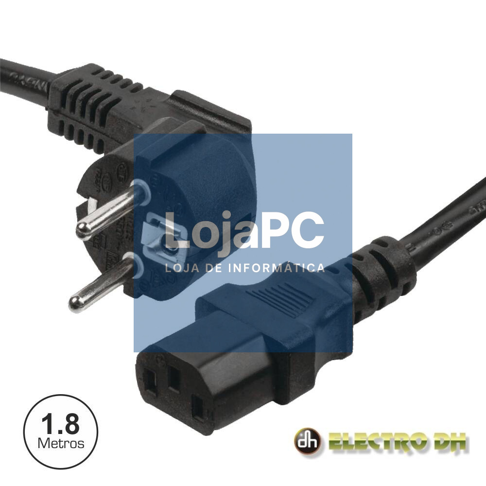 CABO ALIMENTAÇÃO SCHUKO MACHO 3P / IEC C13 FÊMEA 1.8M PRETO