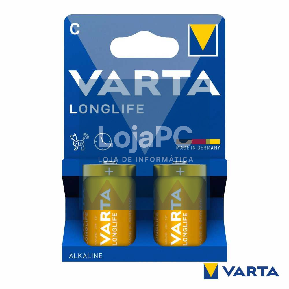 Pilha Alcalina LR14/C 1.5v 2x Longlife VARTA