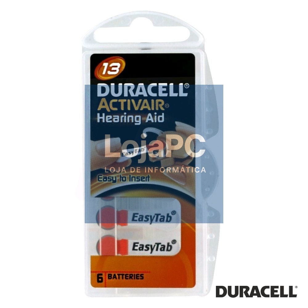 Pilha Botão DA13 Hearing Aid 6x Blister DURACELL
