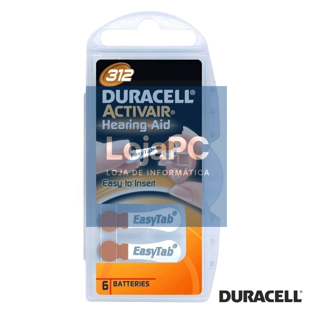Pilha Botão DA312 Hearing Aid 6x Blister DURACELL