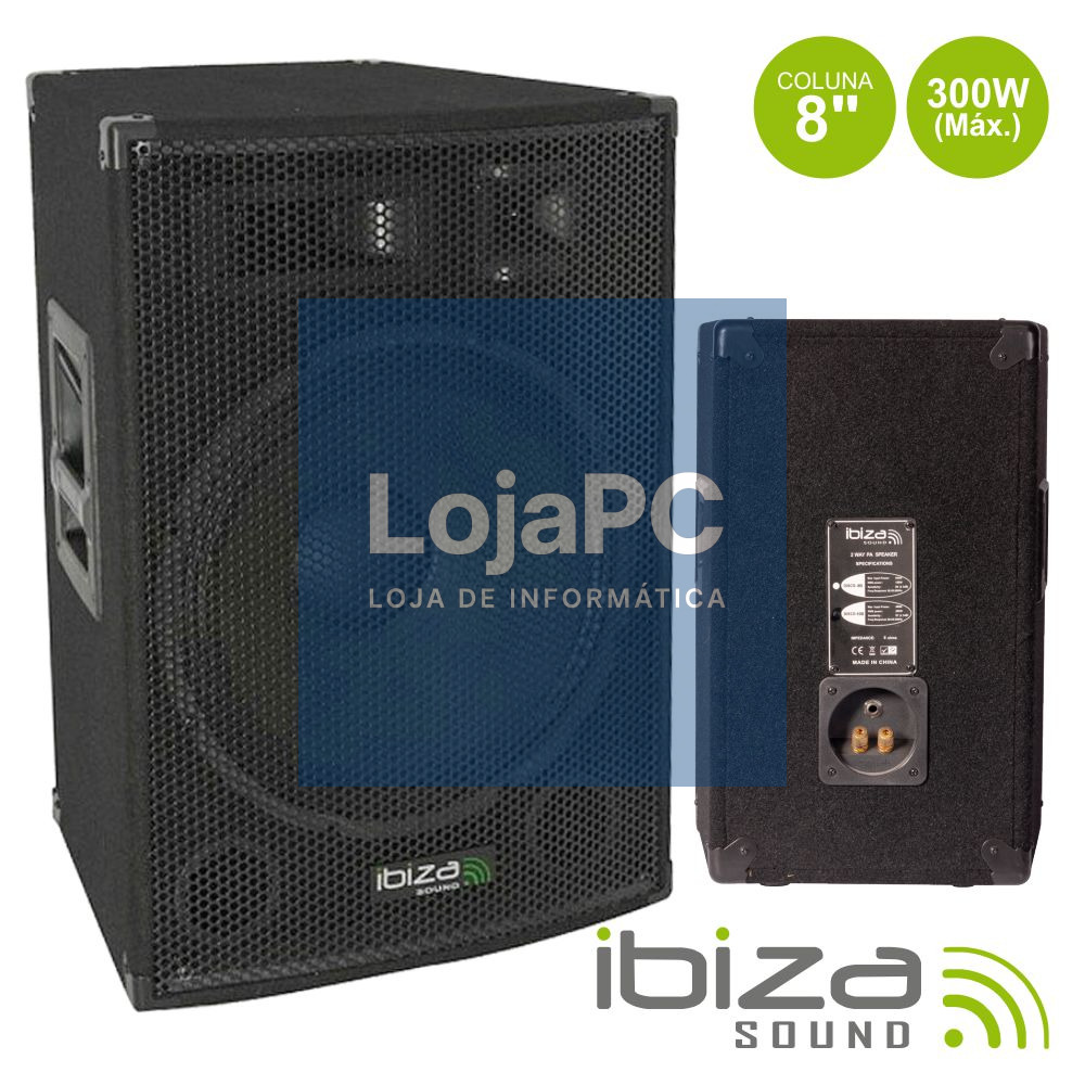 COLUNA PASSIVA 3 VIAS 8" 300Wmáx ABS IBIZA