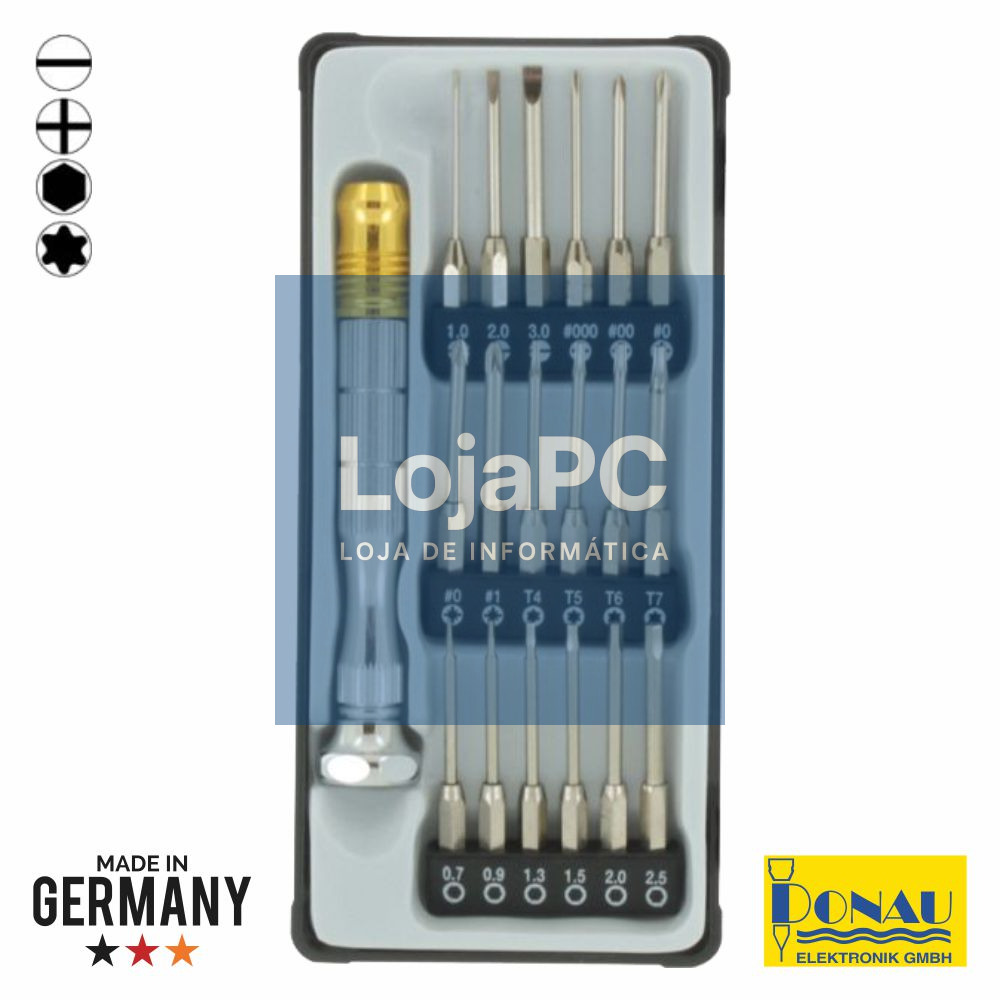 CONJUNTO DE CHAVE METÁLICA C/ 18 PONTAS LONGAS DONAU