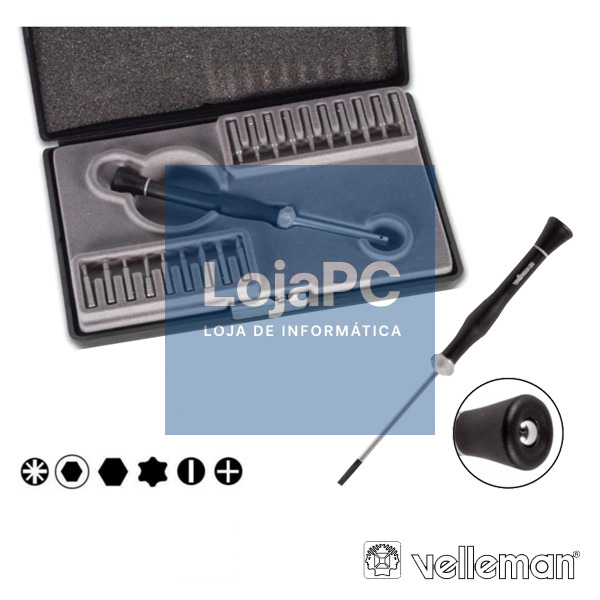 CONJUNTO DE 19 PONTAS P/ ELECTRÓNICA C/ CHAVE VELLEMAN