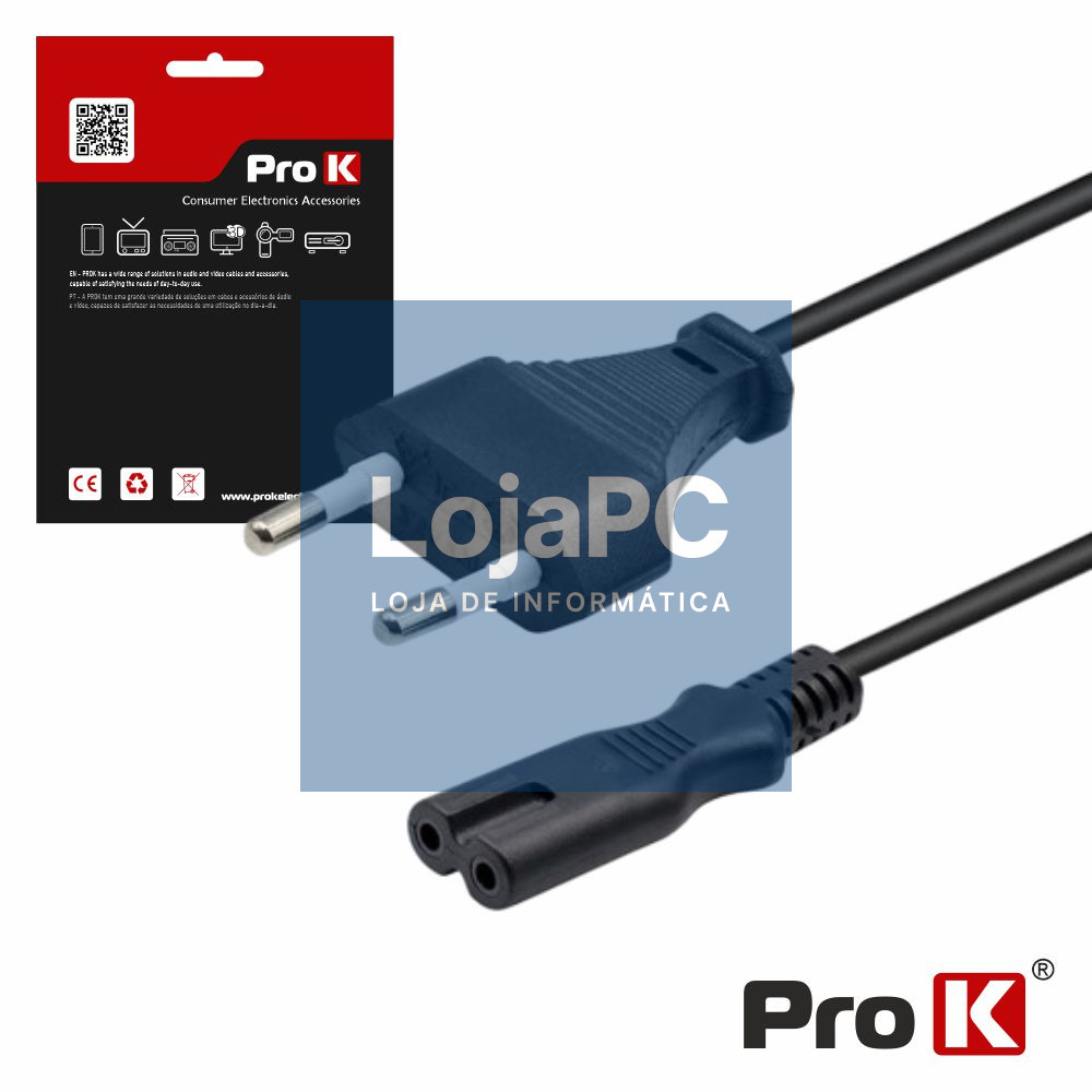 Cabo Alimentação AC Plano / Tipo 8 IEC C7 3m PROK