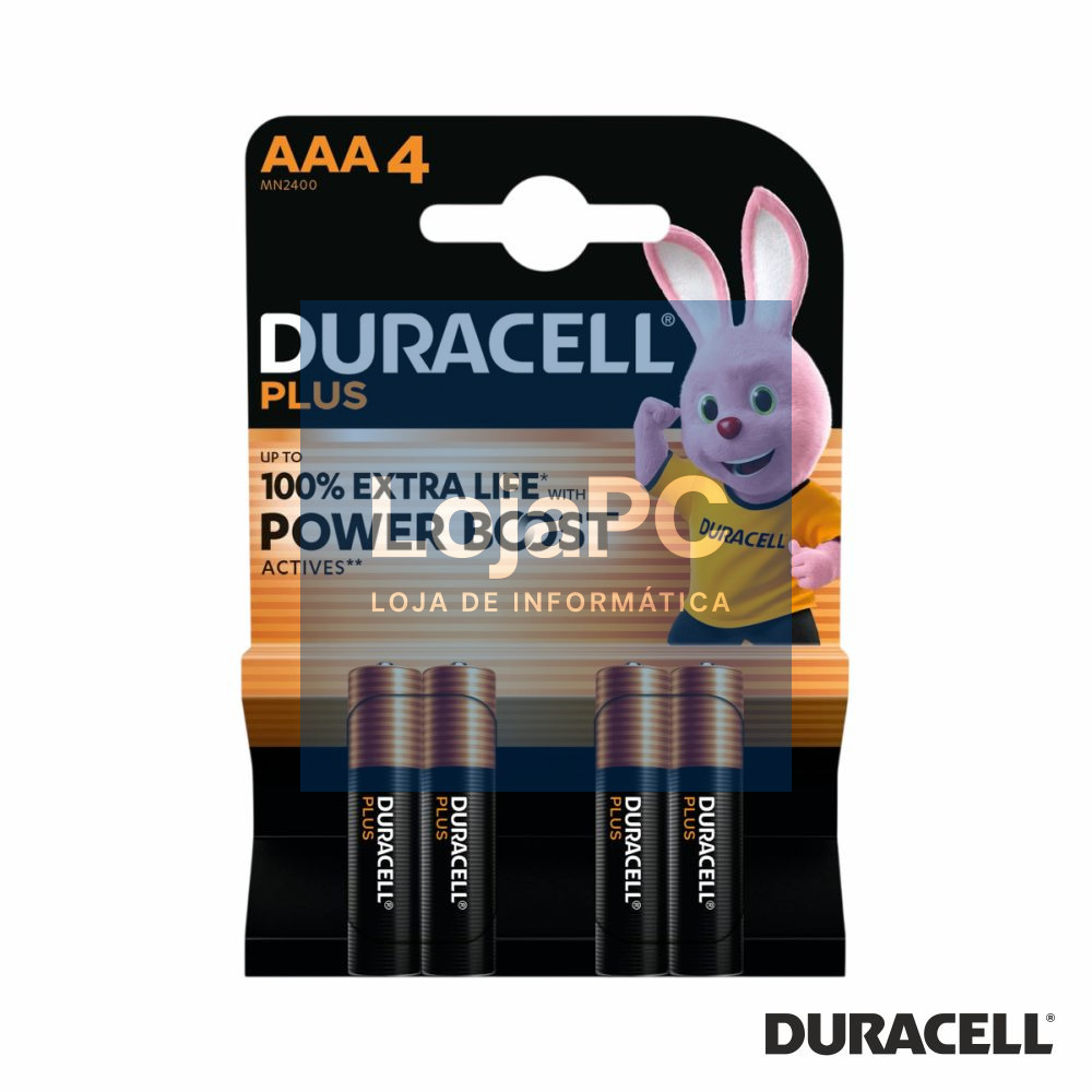 Pilha Alcalina LR03/AAA 1.5V 4x Plus Power Boost DURACELL