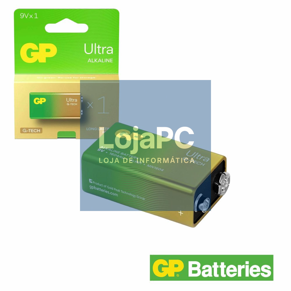 Pilha Ultra Alcalina 9V/6LR61 Blister GP