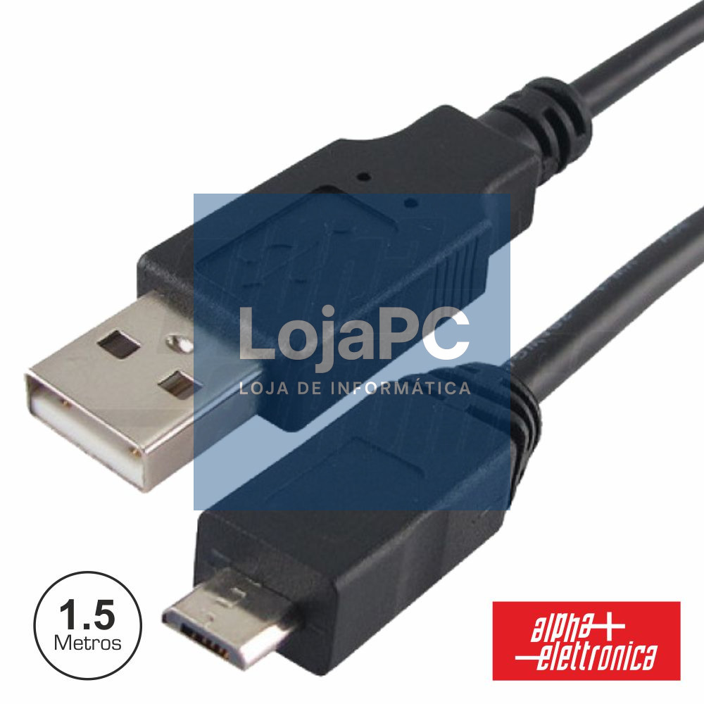 CABO USB-A 2.0 MACHO / MICRO USB-B MACHO 1.5M