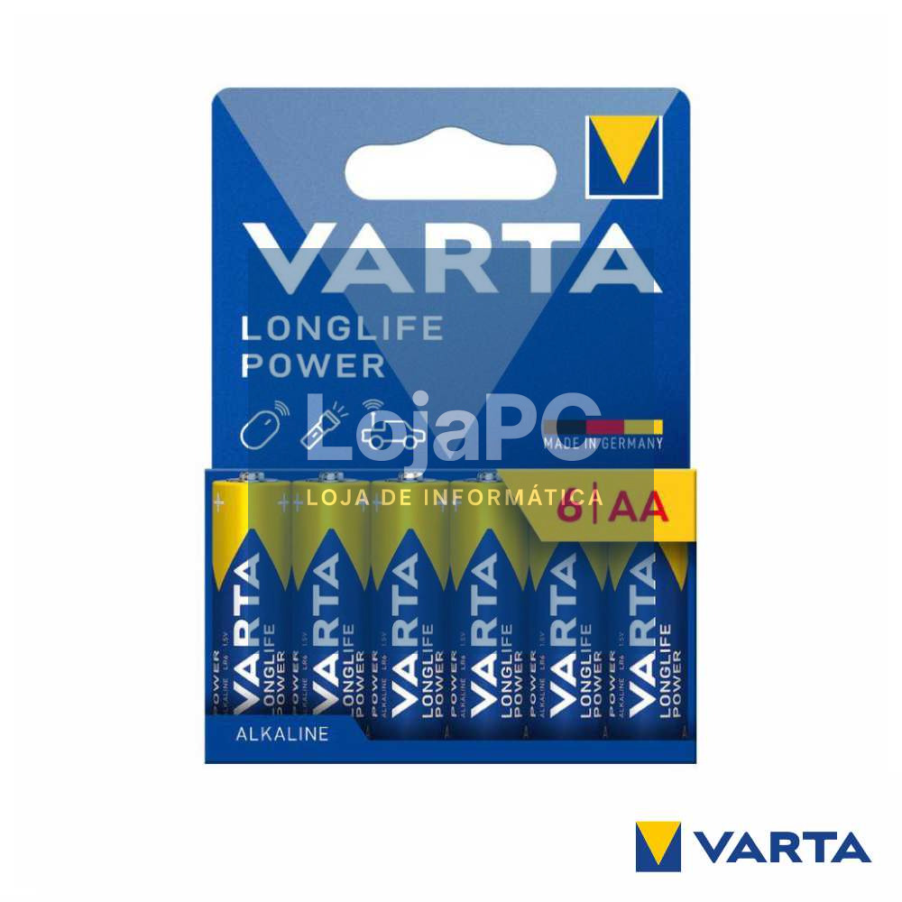 Pilha Alcalina LR6/AA 1.5V 6x Longlife Power VARTA