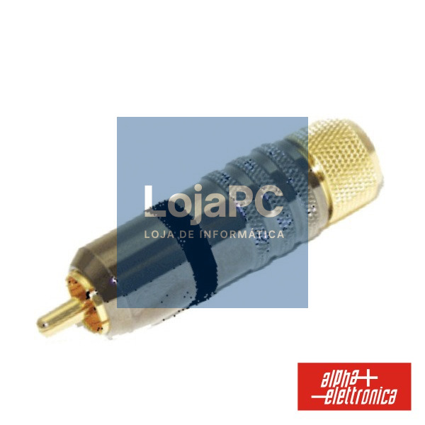 FICHA RCA MACHO POLARIZADO/AUTOSTRING DOURADO-PRETO