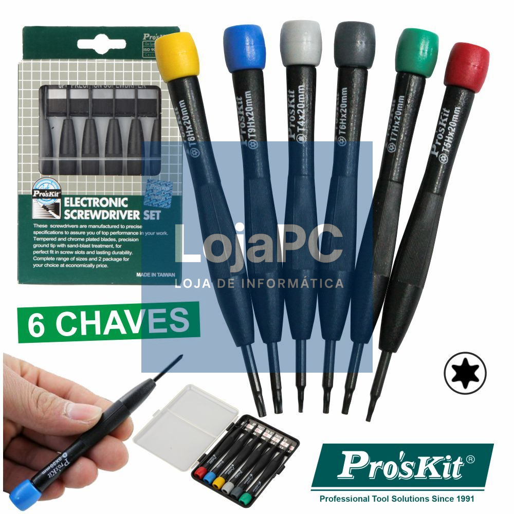 CONJUNTO DE 6 CHAVES DE PRECISÃO PROSKIT
