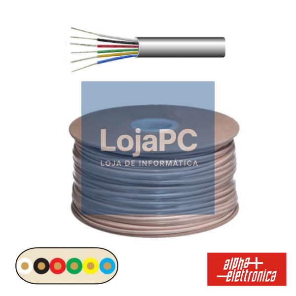 CABO TELEFONE 6 CONDUTORES 6x0.14MM DIM 6.9X2.55