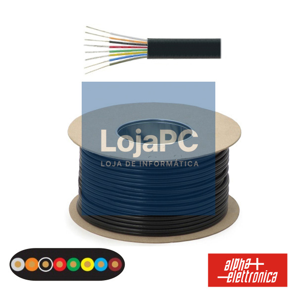 CABO TELEFONE 8 CONDUTORES 8x0.14MM DIM 9.0X2.3 PRETO