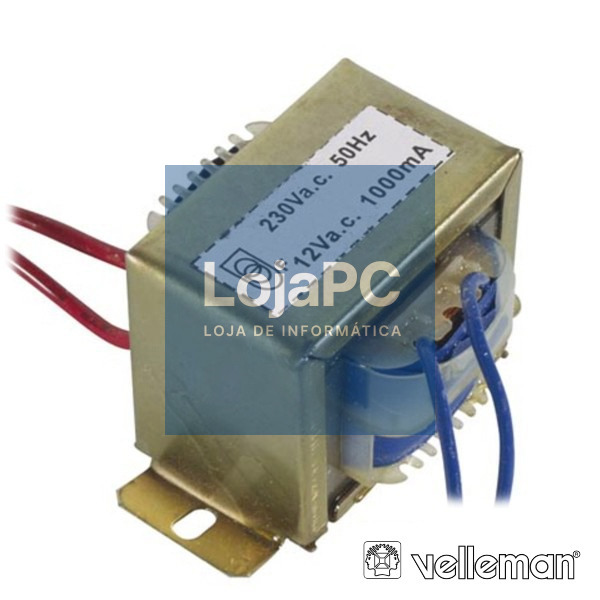 TRANSFORMADOR 12VA 1X12V VELLEMAN