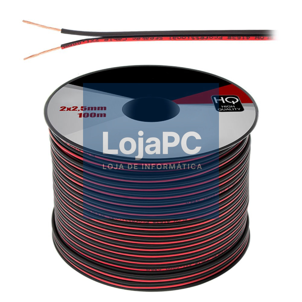 Cabo Coluna 2x2.50mm Preto/Vermelho 100m