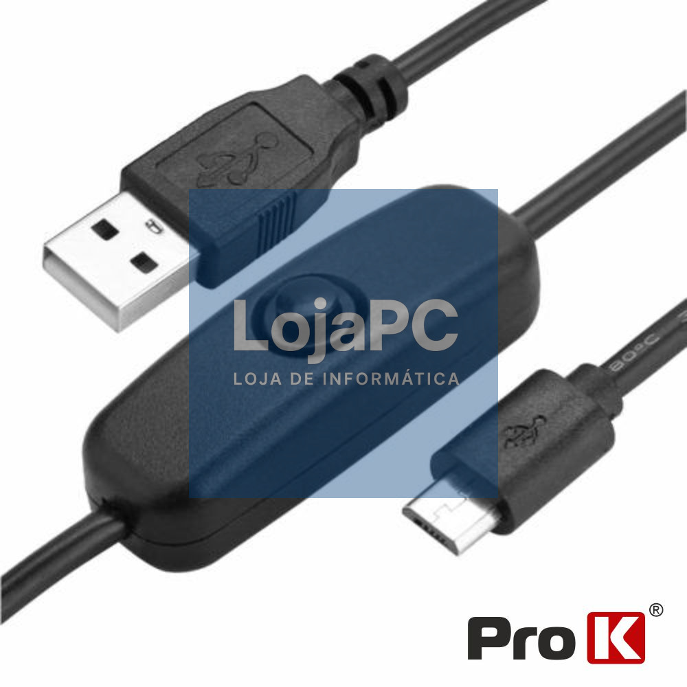 CABO USB-A 2.0 MACHO / MICRO USB-B MACHO C/ INTERRUPTOR 1.5M