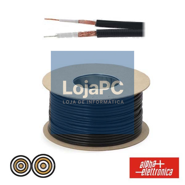 CABO AUDIO/VÍDEO 2 COND+2 MALHA 1x0.25 1x0.125 °4+°4.5 PRETO