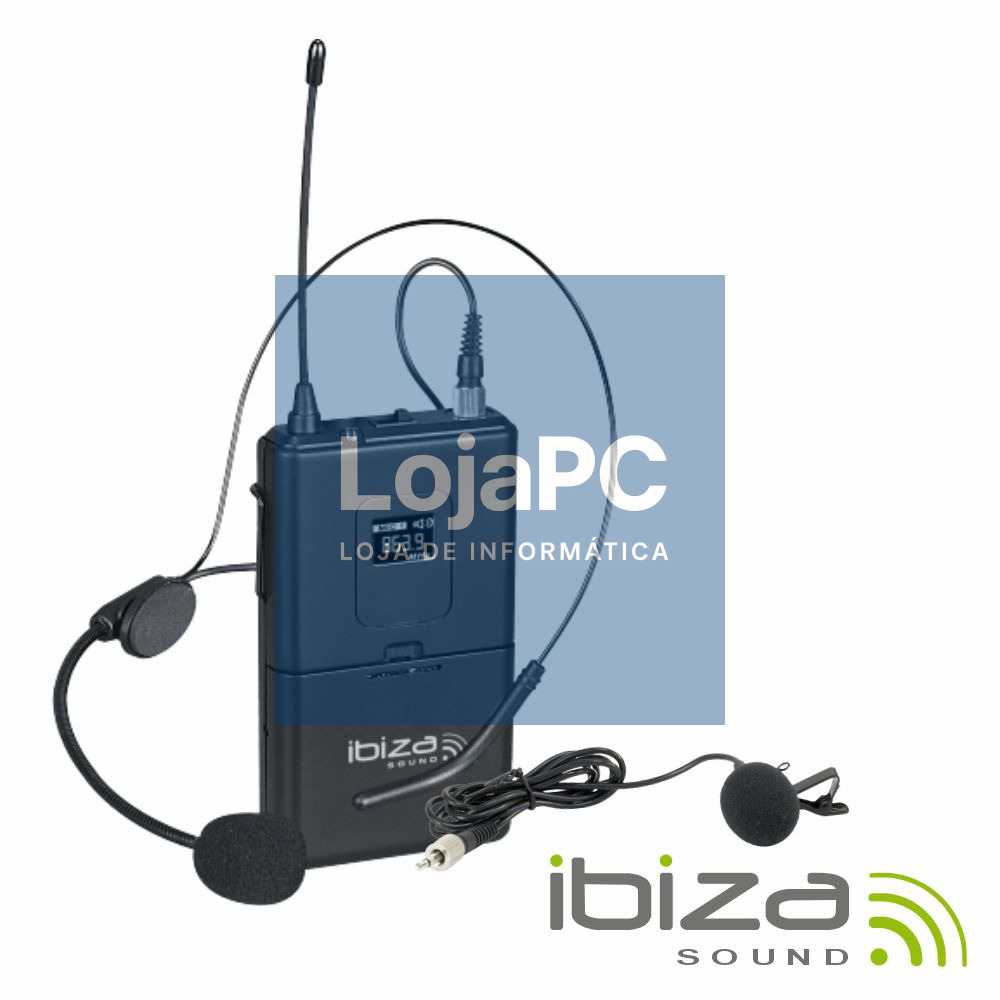 Microfones Headset + Lapela UHF S/ Fios 863.9MHz IBIZA