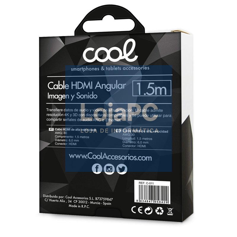 HDMI to HDMI Universal Audio-Video Cable (1.5 meters) Angular Ultra 4K COOL — imagem 4