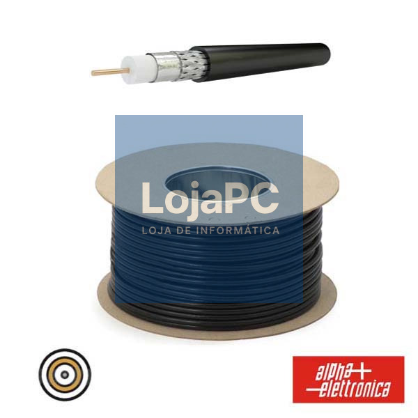 CABO COAXIAL 50 Ohm RG58/CU Ø4.95 PRETO