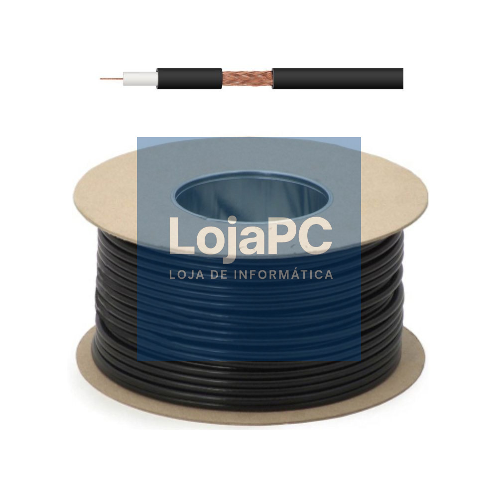 Cabo Coaxial 75 Ohm RG59 Ø6.2 Preto