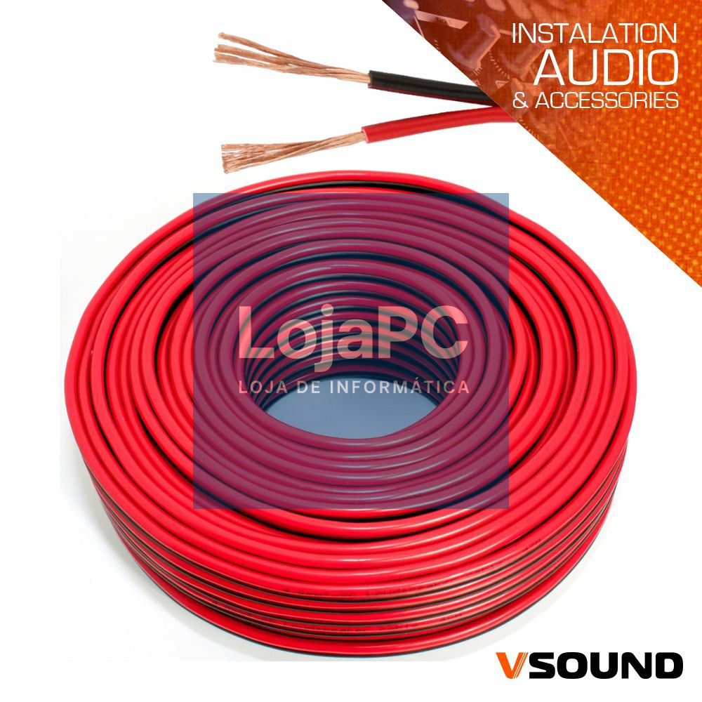 Cabo Coluna 2x0.50mm Preto/Vermelho Paralelo VSOUND