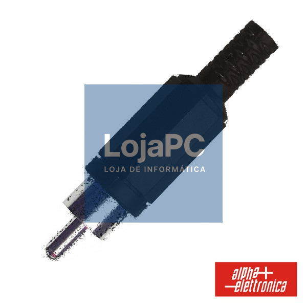 FICHA RCA MACHO PRETA PVC C/ PROTEÇÃO DE CABO