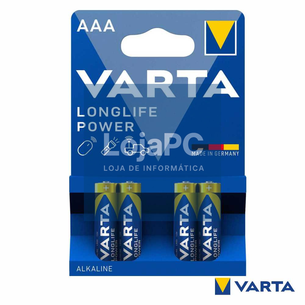Pilha Alcalina AAA 1.5V 4x Longlife Power VARTA