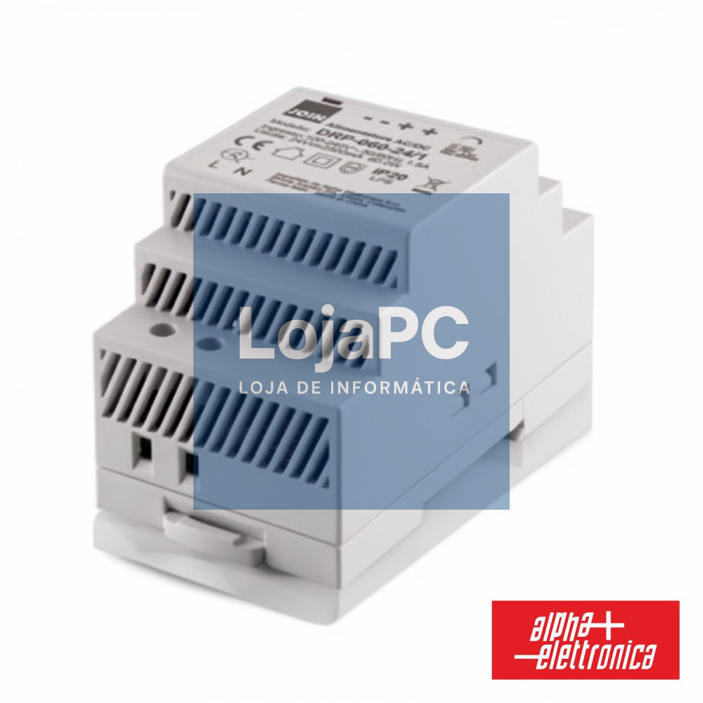 Fonte De Alimentação 24V 2.5A 60W DIN ALPHA