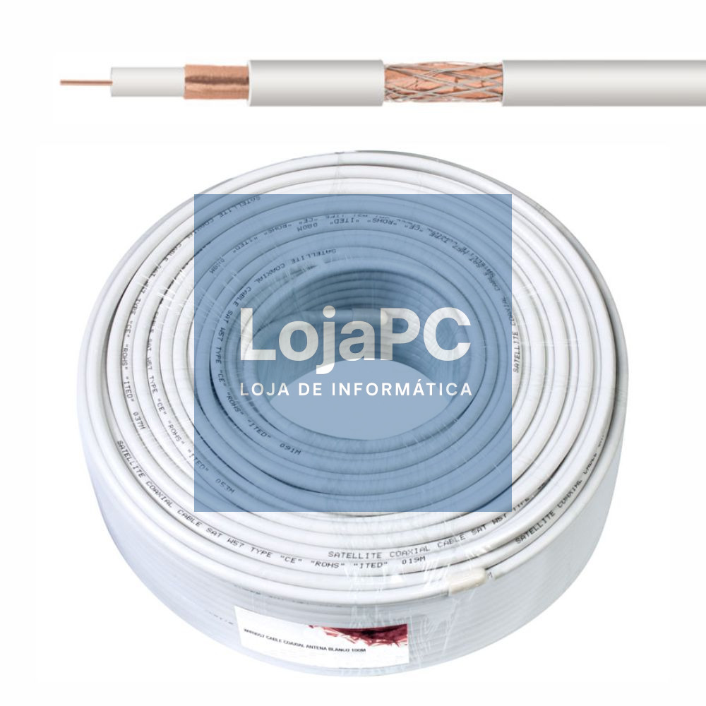 Cabo Coaxial 75 Ohm Ø6.8 Branco