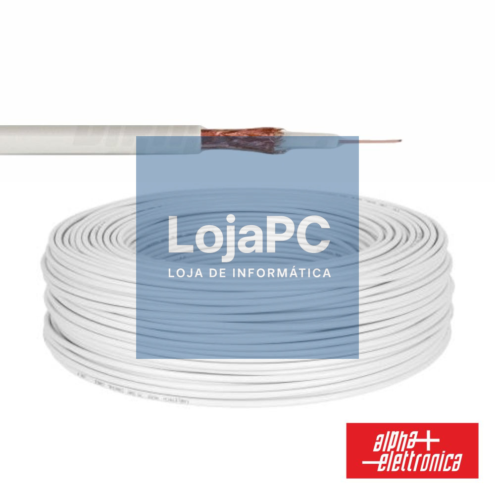 Cabo Mini Coaxial 75 Ohm Ø3mm Branco
