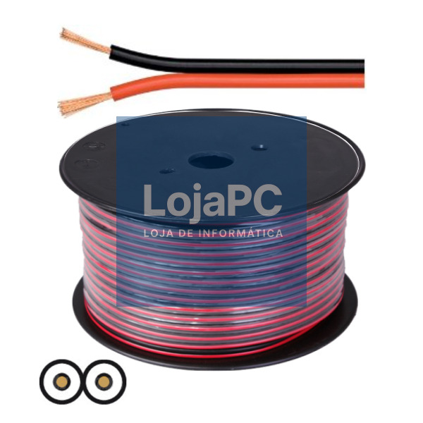 CABO COLUNA 2x0.35MM PRETO/VERMELHO