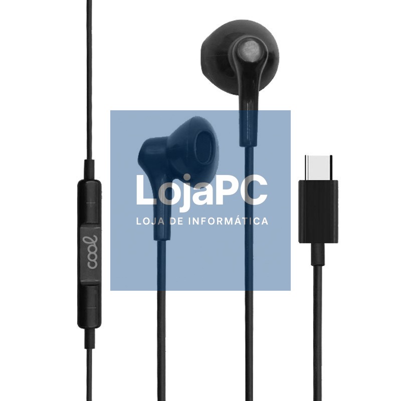 Headphones Button COOL Stereo Type-C With Mic (Digital) Black