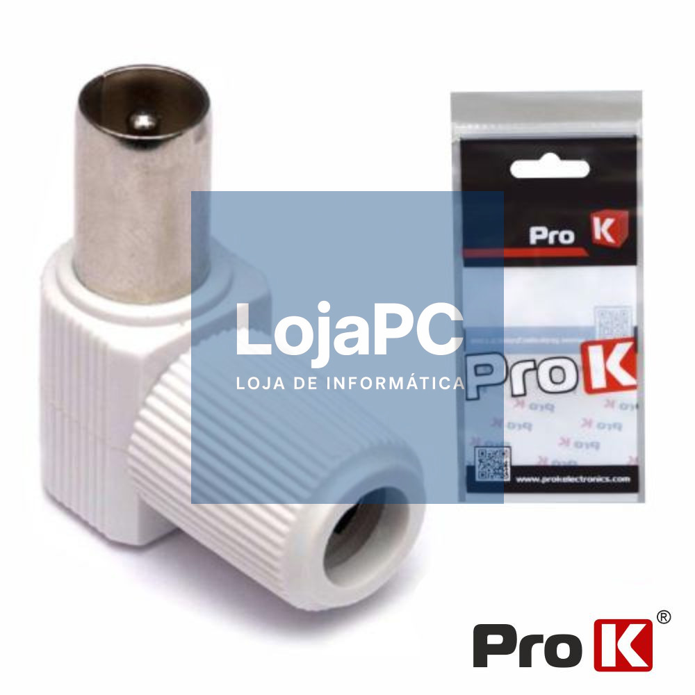 Ficha Coaxial Macho Ângular PROK