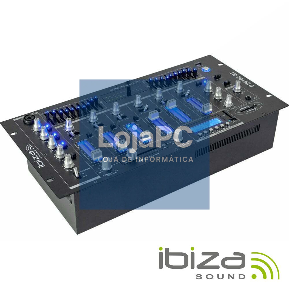 MESA DE MISTURA 19" 5U 6 CANAIS COM USB-BT PRETA IBIZA