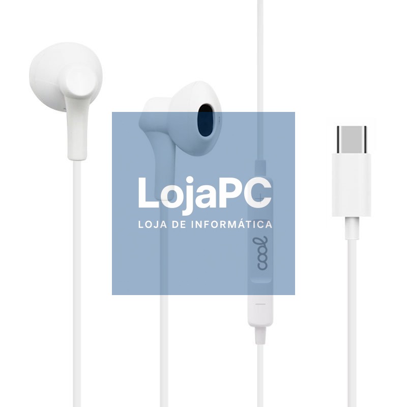 Headphones Button COOL Stereo Type-C With Mic (Digital) White — imagem 3