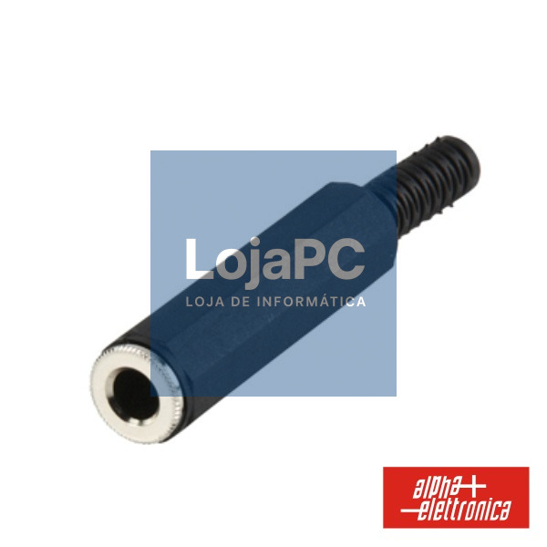 FICHA JACK 6.35MM FÊMEA MONO C/ PROTEÇÃO DE CABO