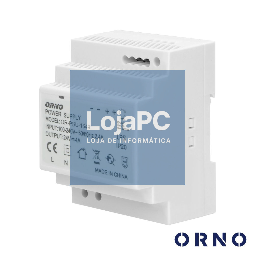 Fonte De Alimentação 24VDC 4A 100W DIN ORNO