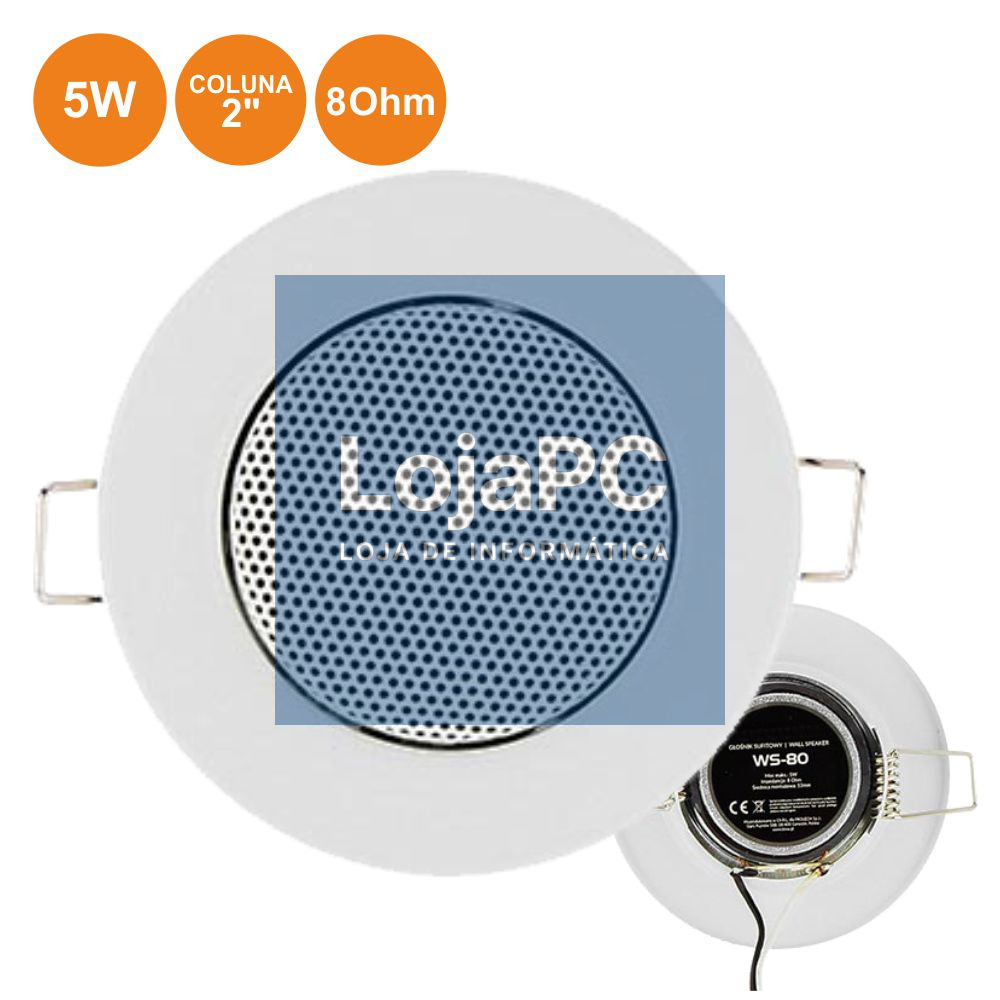 COLUNA DE TECTO 8 OHM 2" 50MM 5W BRANCA