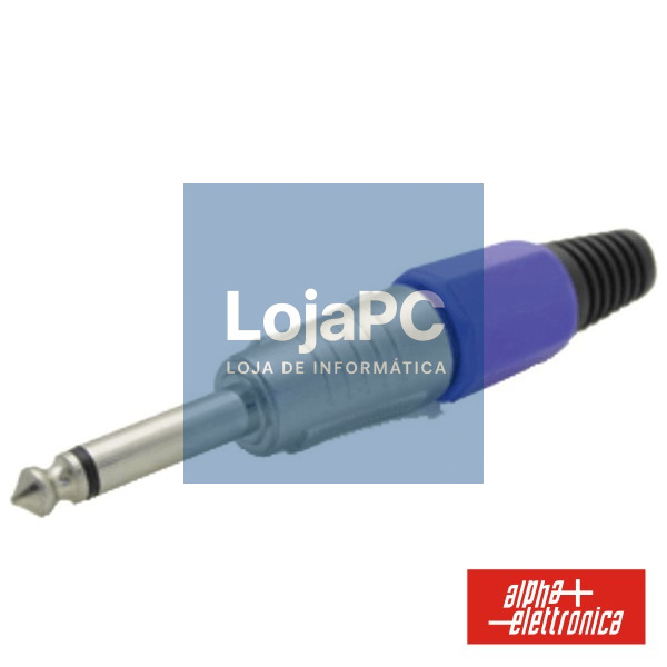 FICHA JACK 6.35MM MACHO AZUL PROFISSIONAL MN