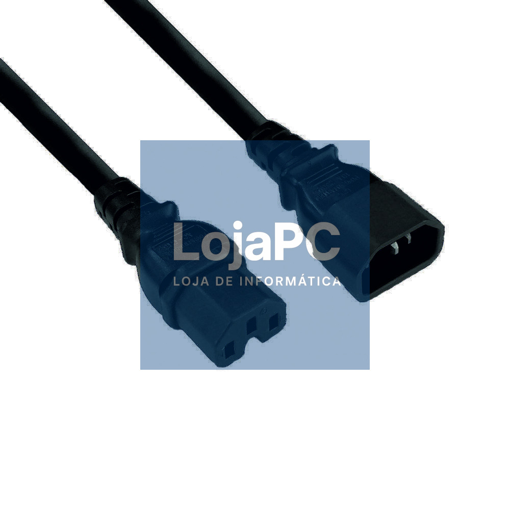 Cabo Alimentação IEC C14 Macho / C15 Fêmea 14AWG 3m