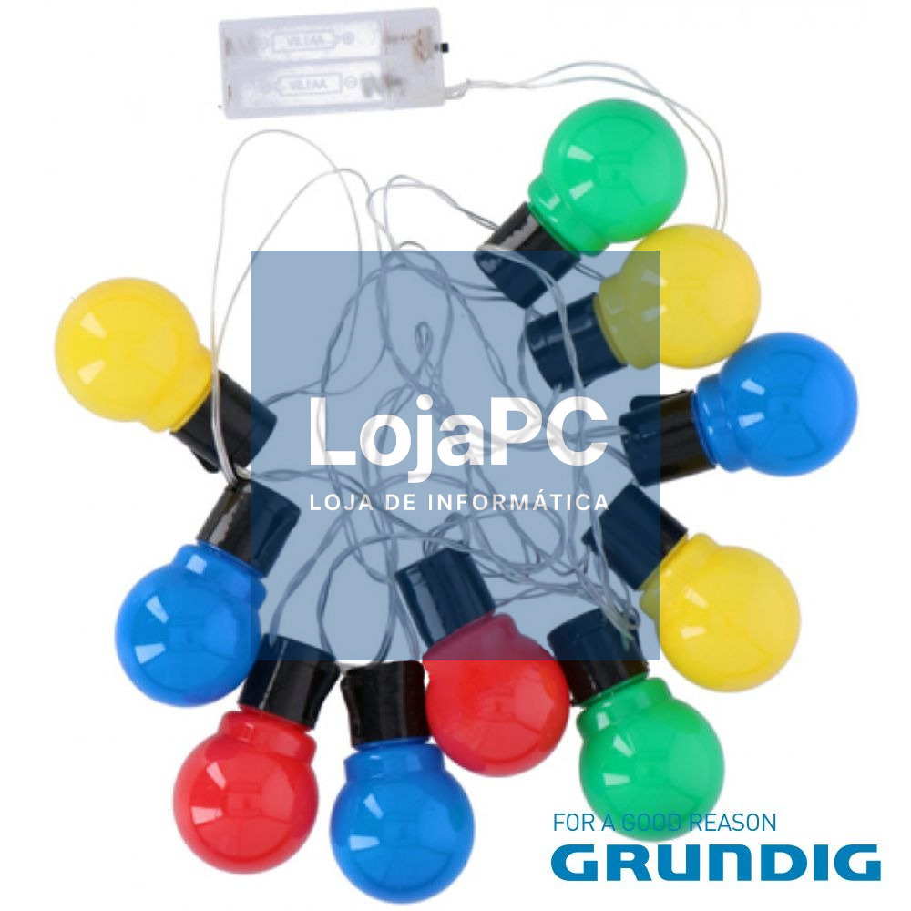 Corrente de Iluminação C/ 10 Lâmpadas Coloridas 1.8m GRUNDIG